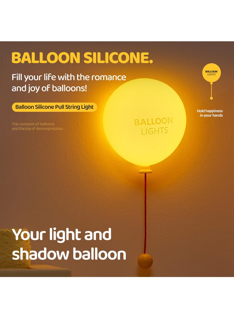 أورافلي مصباح ليلي من السيليكون على شكل بالون مع خيط سحب، مصباح سرير LED ناعم، قابل لإعادة الشحن عبر USB، ثلاثة مستويات لتعديل السطوع، مناسب للسلالم، الممرات، وديكور غرف الأطفال والرضع. - Image 2